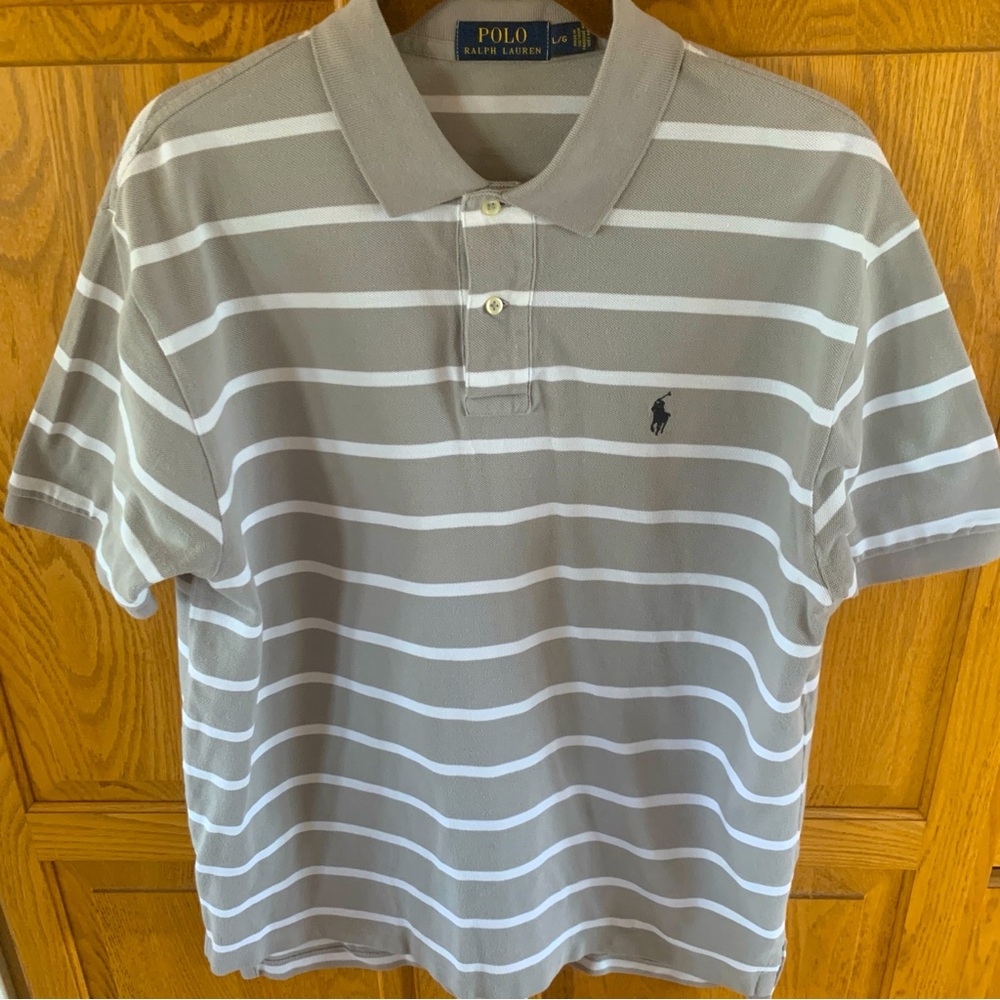 Polo by Ralph Lauren Gray Striped Men's Shirt